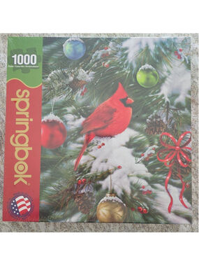 Springbok Christmas Cardinal in Snow Puzzle 1000 Pieces 24x30 New & Sealed